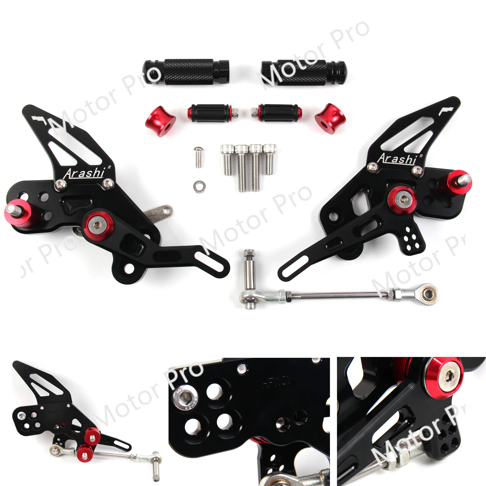 Adjustable Footrests For Kawasaki Z125 Pro 2016 - 2022 Motorcycle Accessories Foot Peg Rest Rearset Rear Set Pedal 2019 2020