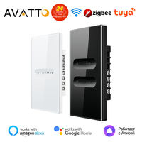 AVATTO Tuya WiFi/ZigBee Smart Dimmer Switch 1/2 Gang Dimmer Light Switch Touch Panel APP Remote Control For Alexa Google Home