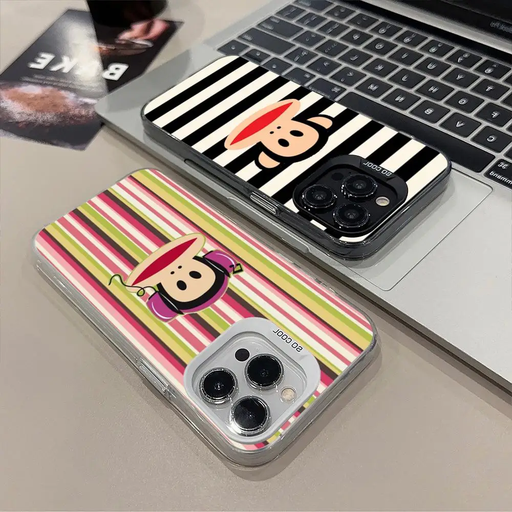 P-Paul F-Frank Phone Case Matte Colored Silver For Samsung S26 S25 S24 S23 Ultra IPhone 17 15 14 16 13 Pro Max Plus Cover
