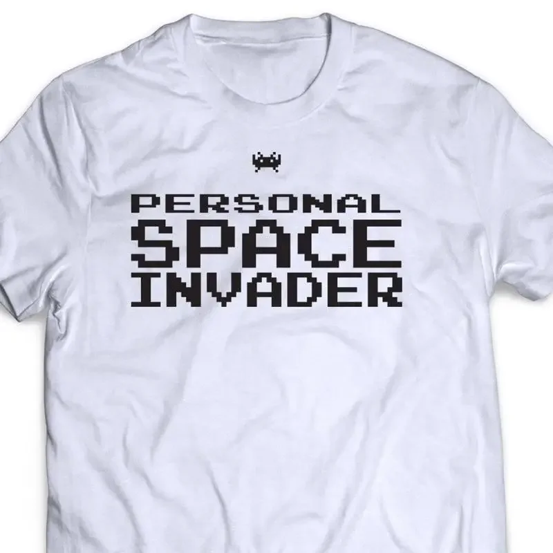 Personal Space Invader T Shirt White Unisex Tee Cool Gift Idea Fast Delive