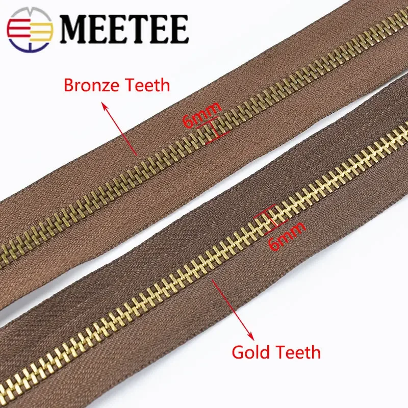 1/2/3/4Meters Meetee 5# Metal Zippers Endless Zips Bag Jacket Clothes Luggage Zipper for Sewing Repair Kits Accessories