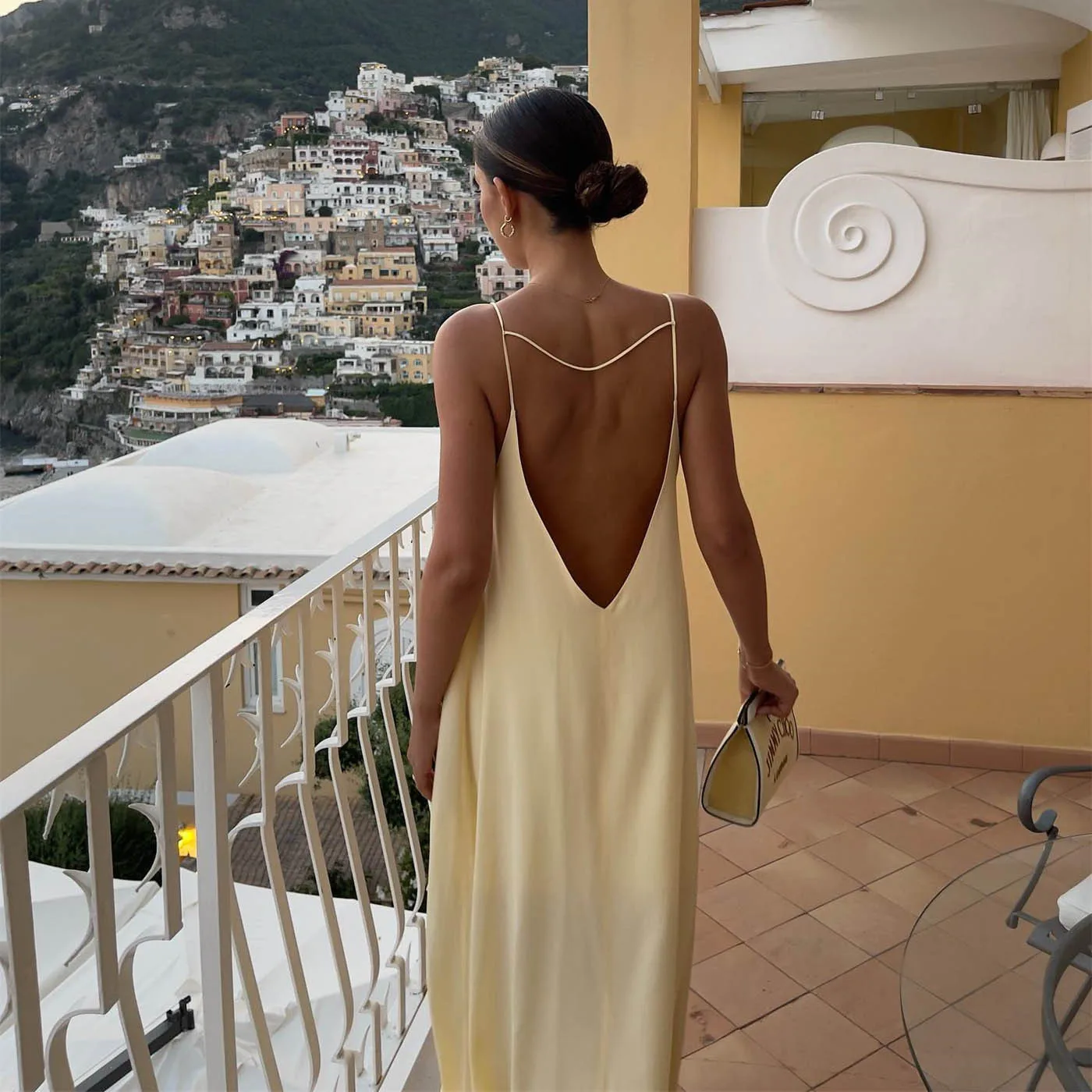 Summer Sexy Open Back Sleeveless Slip Maxi Dress Cut Out Club Party Dresses Holiday Elegant Outfits Satin Vestido Summer Dress