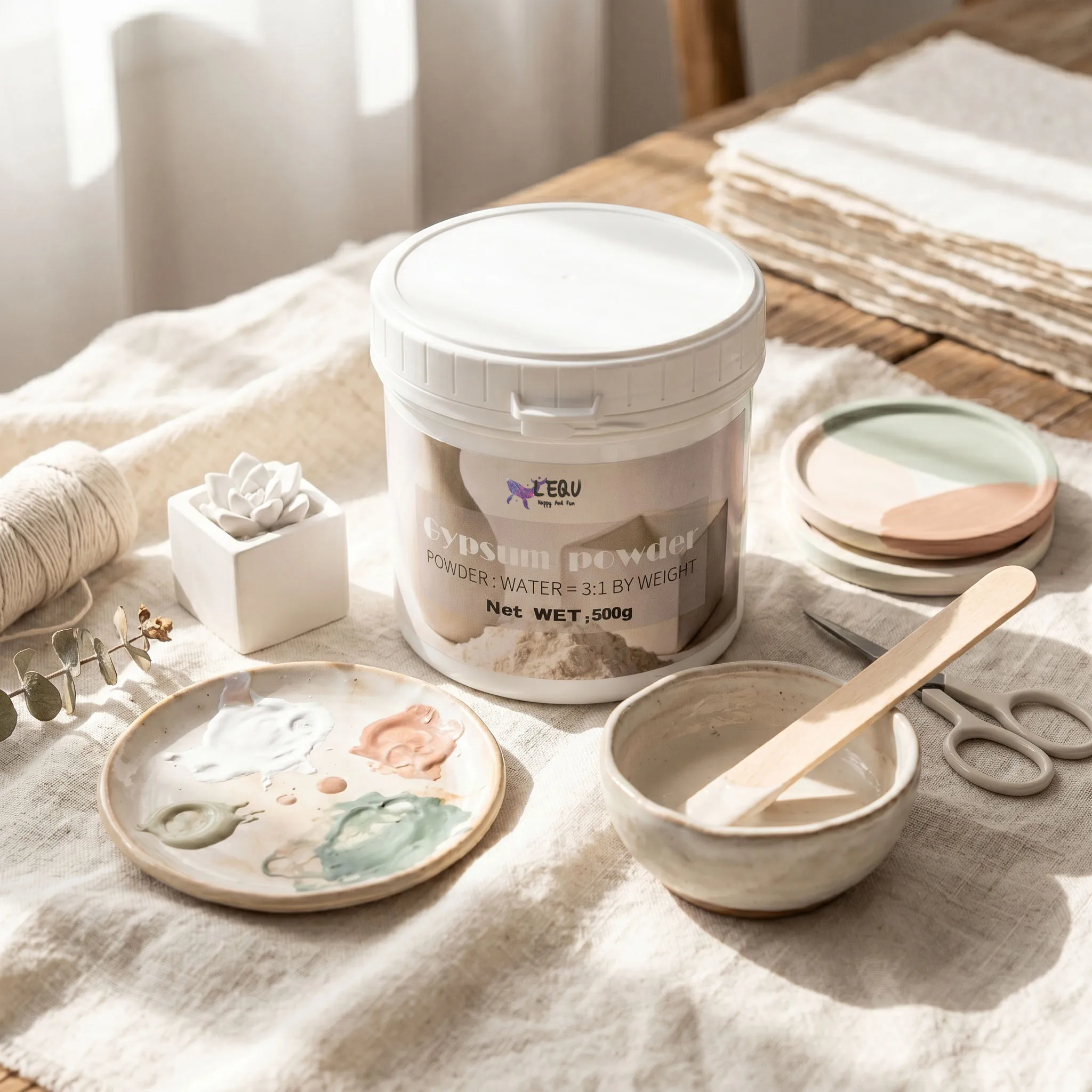 500g Resin Casting Powder, High-Density White Plaster Powder, Handcrafted Pottery Clay, DIY Plaster Clay Casting Supplies
