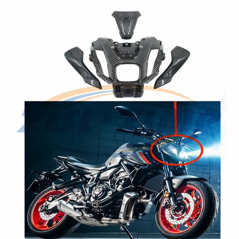 

Для YAMAHA MT-07 2021 2022 2023, обтекатель фар, верхняя носовая маска, передний кронштейн сигнала рулевого управления, нижняя панель фар MT07