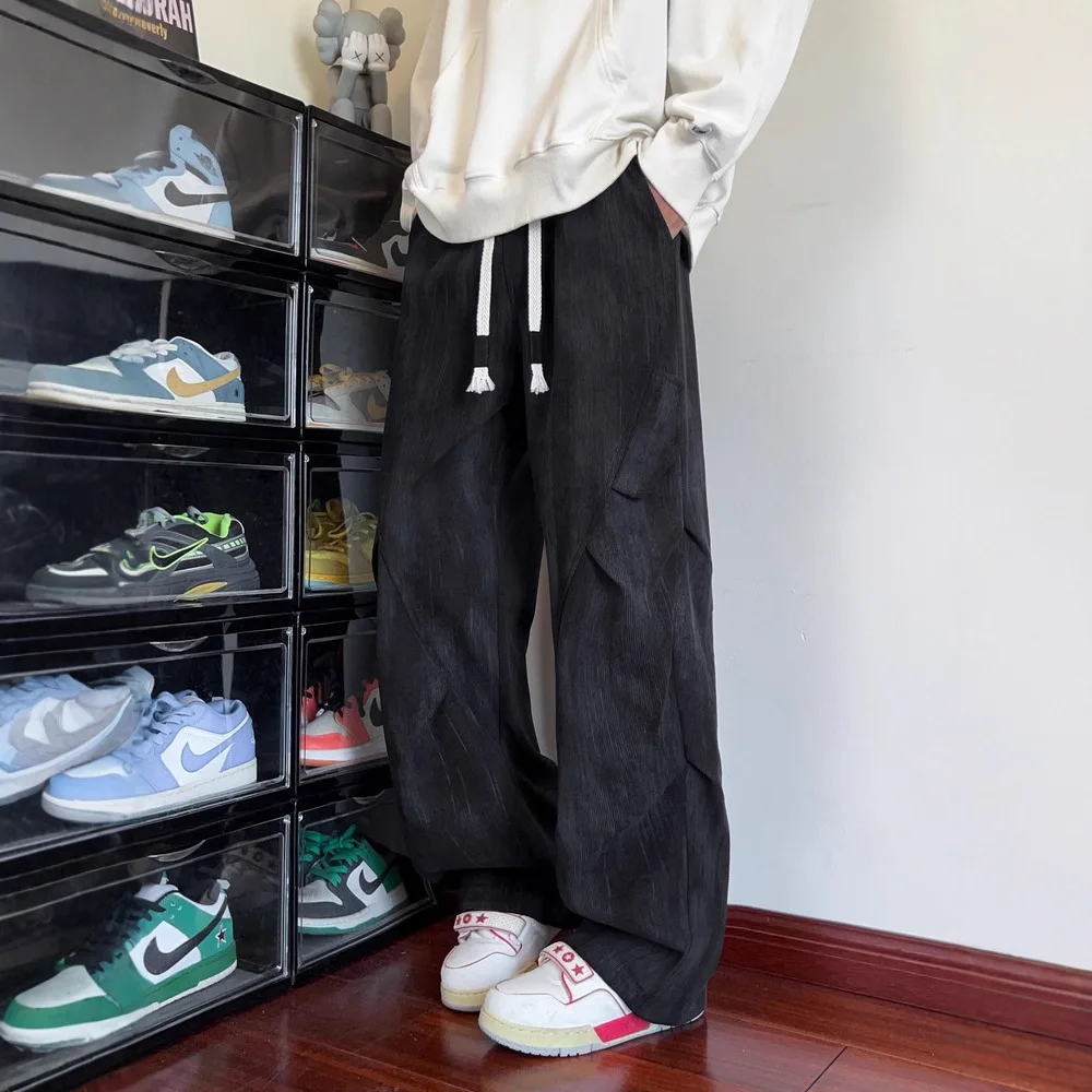 Cargo Sweatpants Autumn Trend Loose Straight Casual Men's Thick Pants