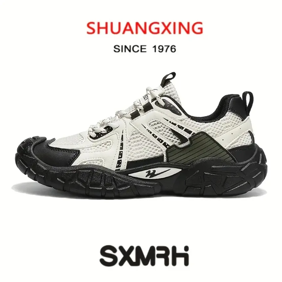 

Outdoor Men'S Shoes Thick Sole Versatile Sports Casual Breathable Perforated Shoes Double Star