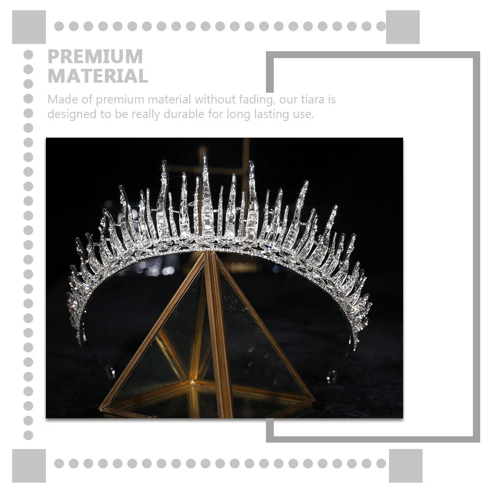 

Vintage Bridal Tiara Elegant Rhinestone Wedding Crown Durable Hair Decor Luxury Head Jewelry for Wedding Birthday Party