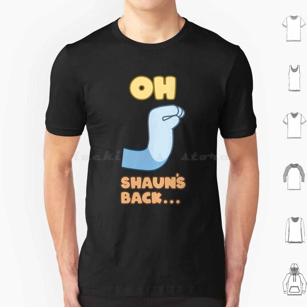 Oh , Shaun _ S Back... Camiseta de algodón de unicornio y Bingo para niños, camisa de dibujos animados, perro Bandit, Heeler, unicornio azul, 6xl