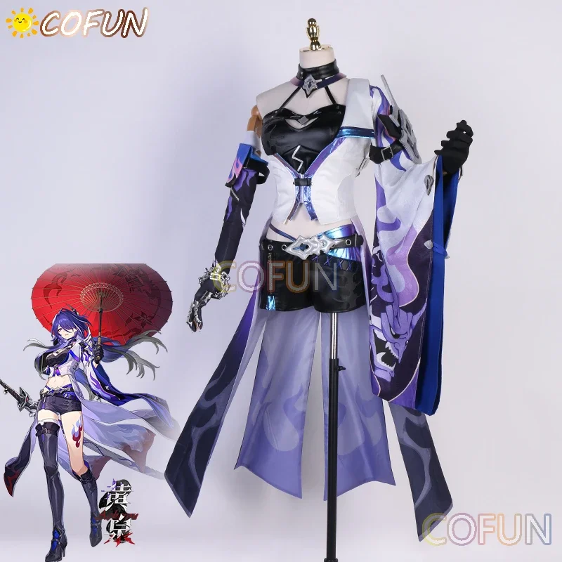 COFUN Honkai: Star Rail Acheron Cosplay Costume Halloween Galaxy Ranger Clothing Anime Game Suit Outfits Lovely Dress Wig