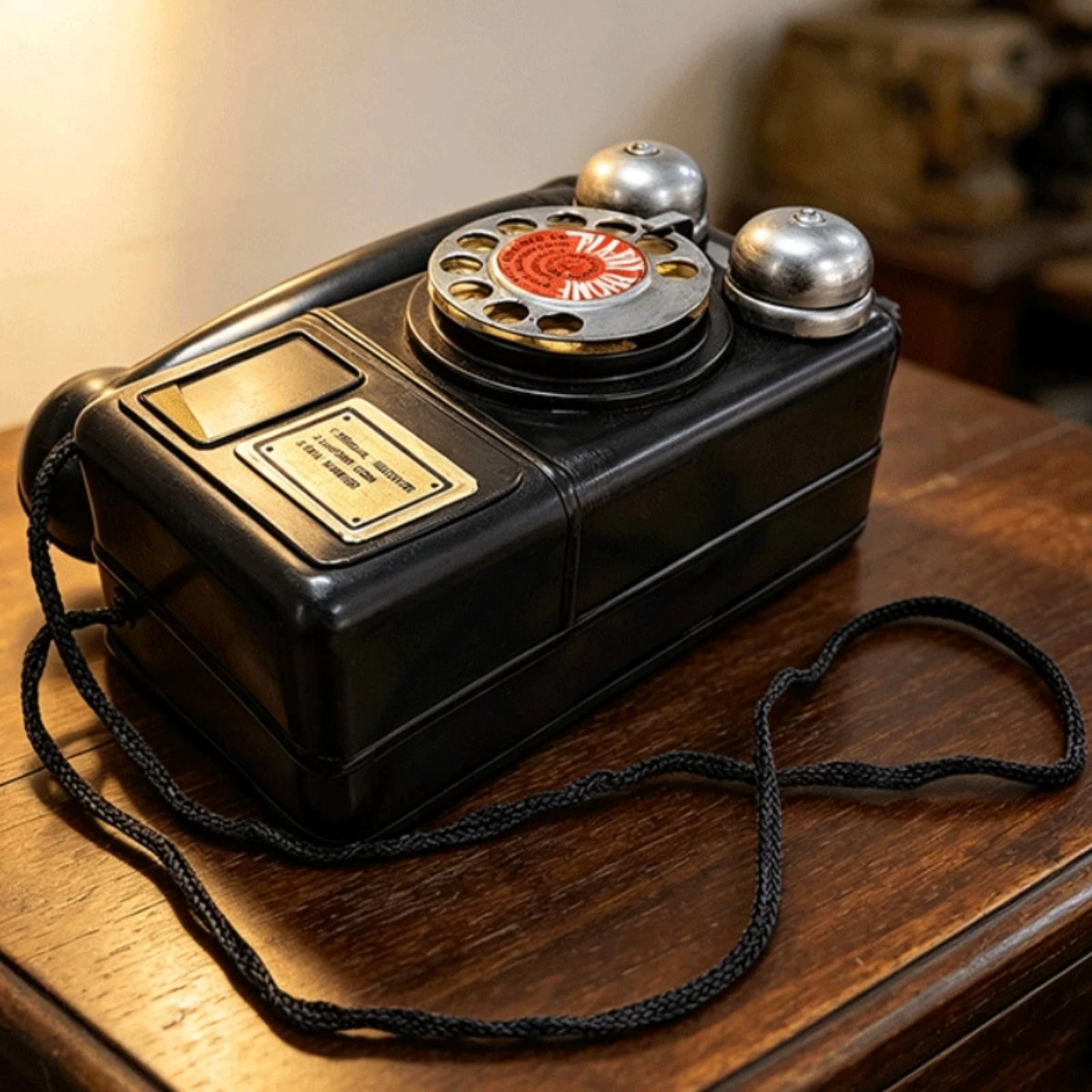 Vintage Telephone Decor Old-Fashioned Retro Wall Phone Prop Antique Telephone Reproduction Weathered Geometric Modern