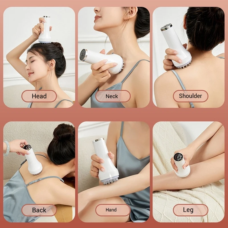 light heating beauty body meridian brush waist and leg massager electric scraping device universal massage brush for the whole