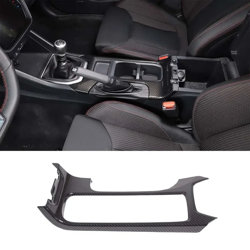 For Subaru WRX 2021-2023 Automatic Version Car Central Water Cup Decorative Frame Sticker ABS Matt Black Interior Accessory LHD