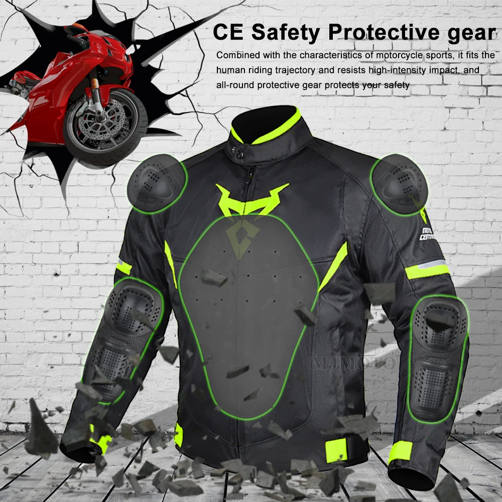 Summer Motorcycle Riding Jacket Men Women Mesh Breathable Motocross Jacket Anti-fall Motorbike Jacket With 5pcs Protection Pad