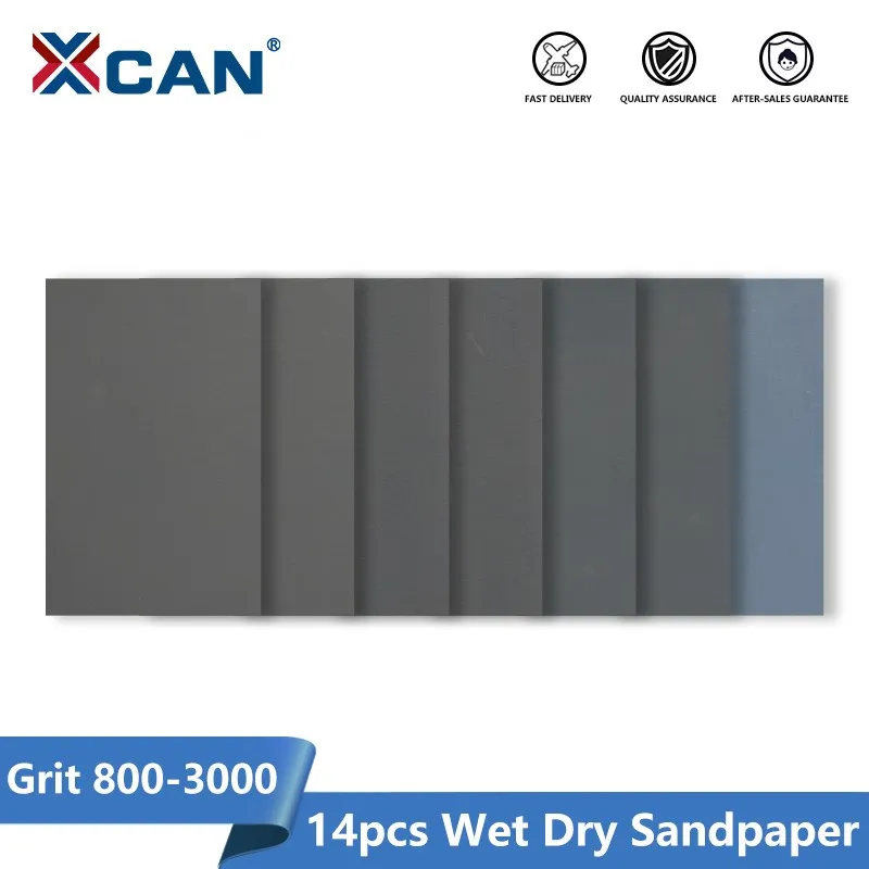 

XCAN 14pcs 800-3000 Grit Wet Dry Sandpaper Waterproof Sand paper for Wood Metal Polishing Tool Sanding Paper