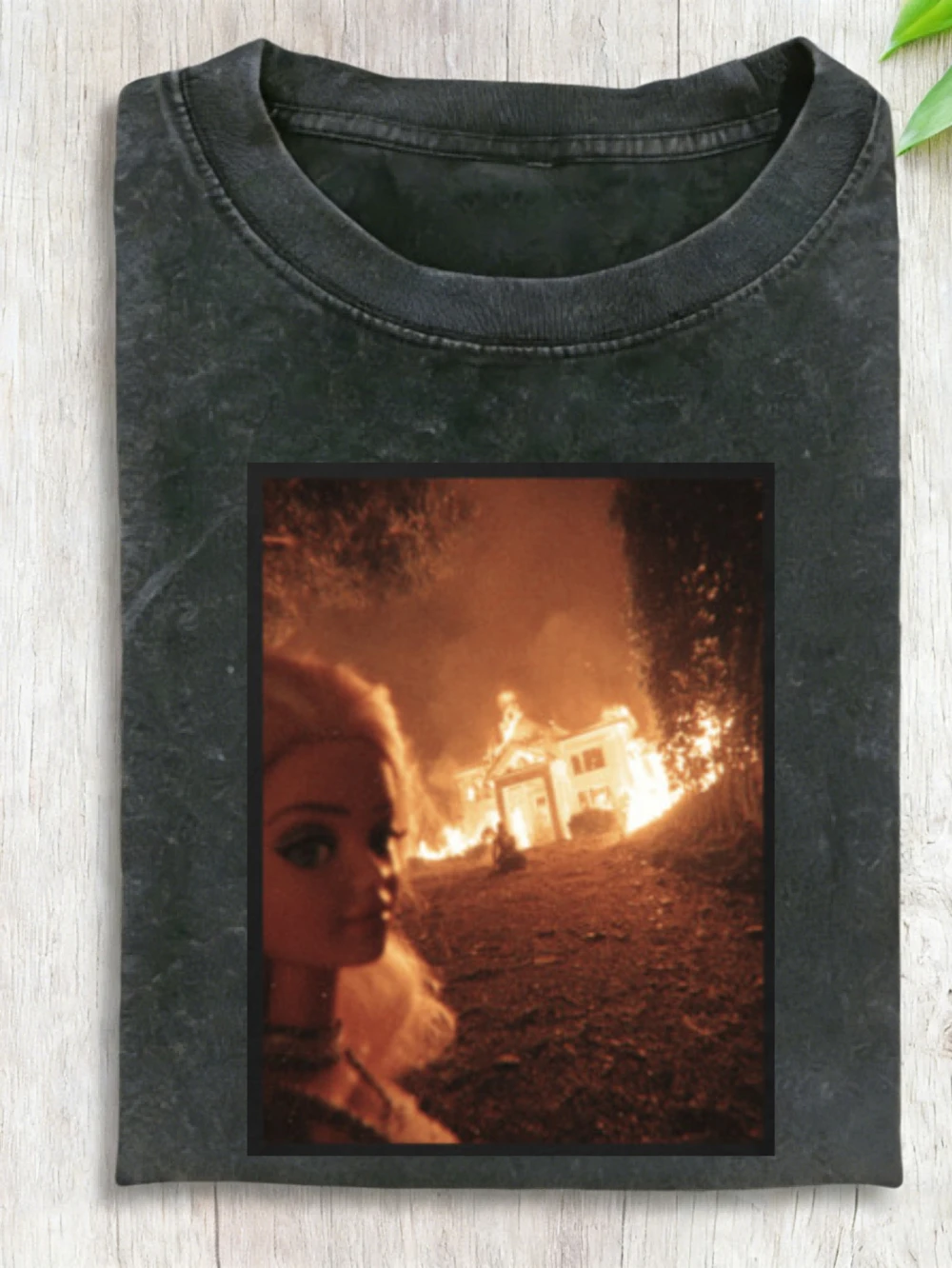 Graphic Design T-Shirt Flame Doll Theme Summer Casual Wear Gift Washed T-Shirt for Him  Distressed Couple Streetwear Shirt