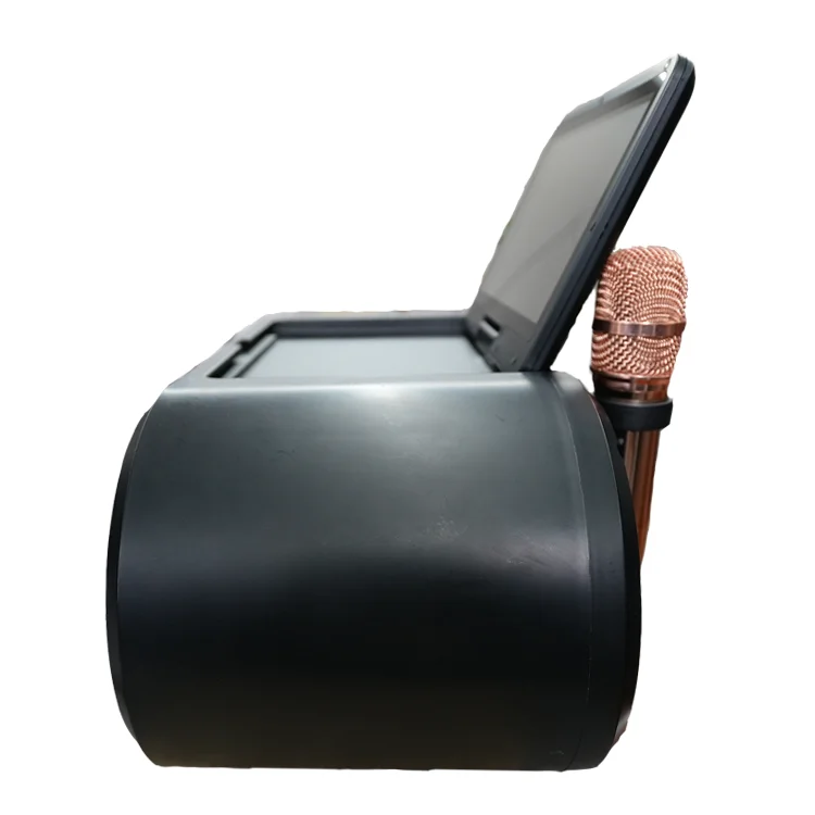 مشغل كاريوكي محمول باليد من ZJZ مع شاشة لمس ذكية ولاسلكية لمكبر الصوت وميكروفون للاستخدام الخارجي ونظام KTV الصوتي