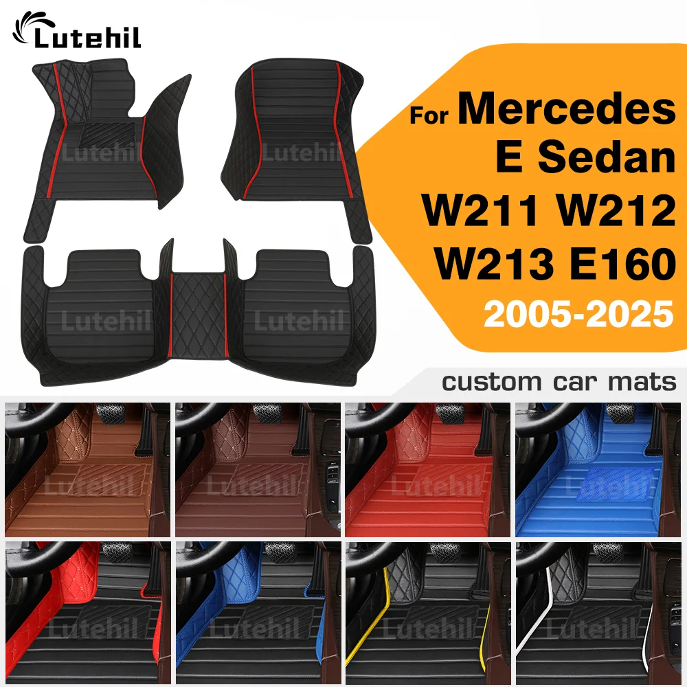 

LUTEHIL For Mercedes Benz E class Sedan W211 W212 W213 E160 2005-2025 24 23 Custom Car Floor Mats Carpet Interior Accessories