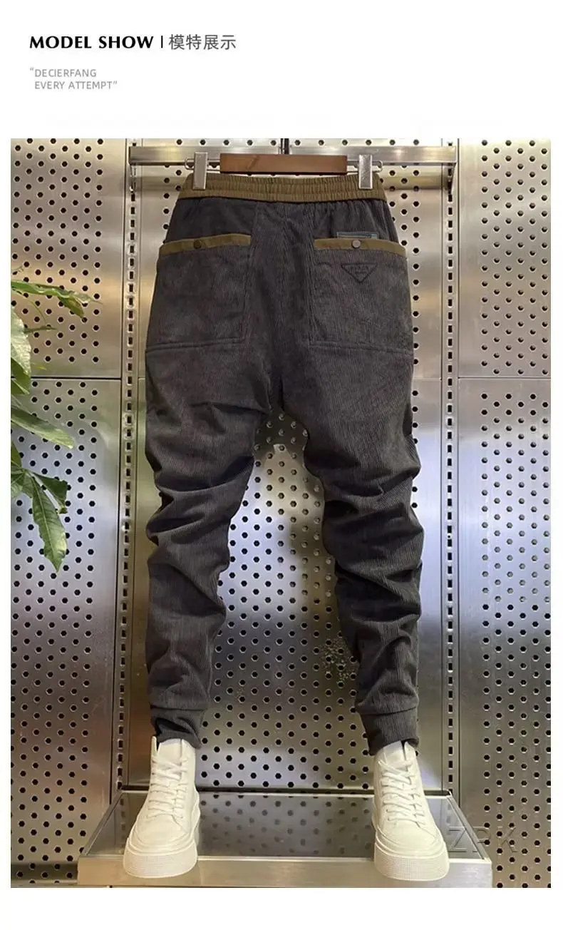 2023 Mens Corduroy Sweatpants Hip Hop Jogging Cargo Pants Loose Casual Pants NeutralRetro Streetwear Fashion Harajuku Trousers