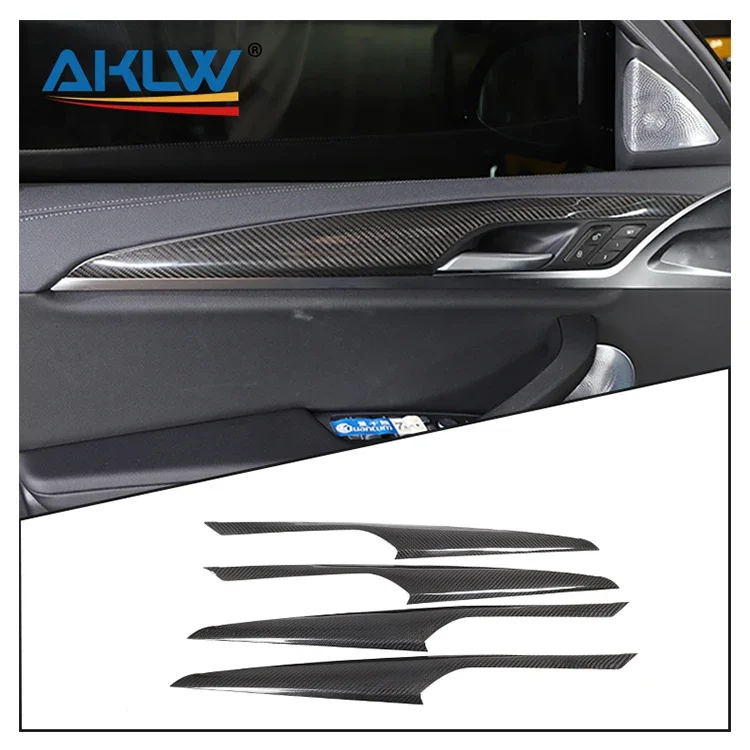 

For X3 G01 2018-2020 Door Inner Handle Panel Decorative Protective Cover Real Carbon Fiber Trim Car Interior Accessories