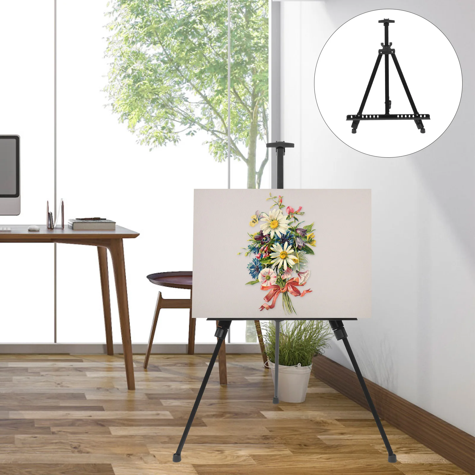 

Thickened Iron Easel Display Stands For Painting Posters Books Household Wedding Event Durable Wear-Resistant Adjustable Folding