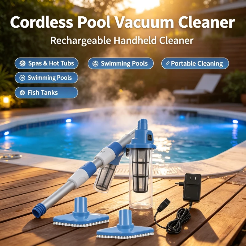 Cordless Handheld Pool Vacuum Rechargeable Portable Cleaner for Swimming Pool Spa Hot Tub