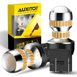 AUXITO 2Pcs T20 7440 WY21W W21W LED Light Bulbs 7443 W21/5W 3156 3157 Led T25 Super Bright Orange Car Turn Signal Light 12V