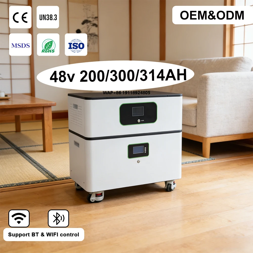 New Design10kwh 15kwh 16kwh Stackable Solar System Lithium Ion Battery 6000 Cycle 48v 200ah 300ah 314ah Lithium-ion Battery