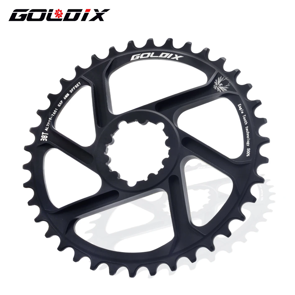 GOLDIX Bicycle Chainring Wide Narrow Chainwheel 30/32/34/36/38T Crankset Crown for Sram 3-Bolt Single Disc