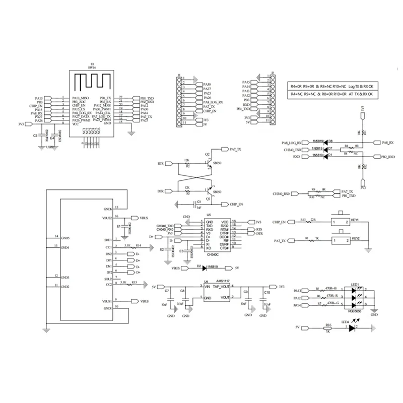 Scheda di sviluppo PHILE-BW16-Kit RTL8720DN Modulo BLE Bluetooth a bassa potenza Wi-Fi dual-band Interfaccia di tipo C