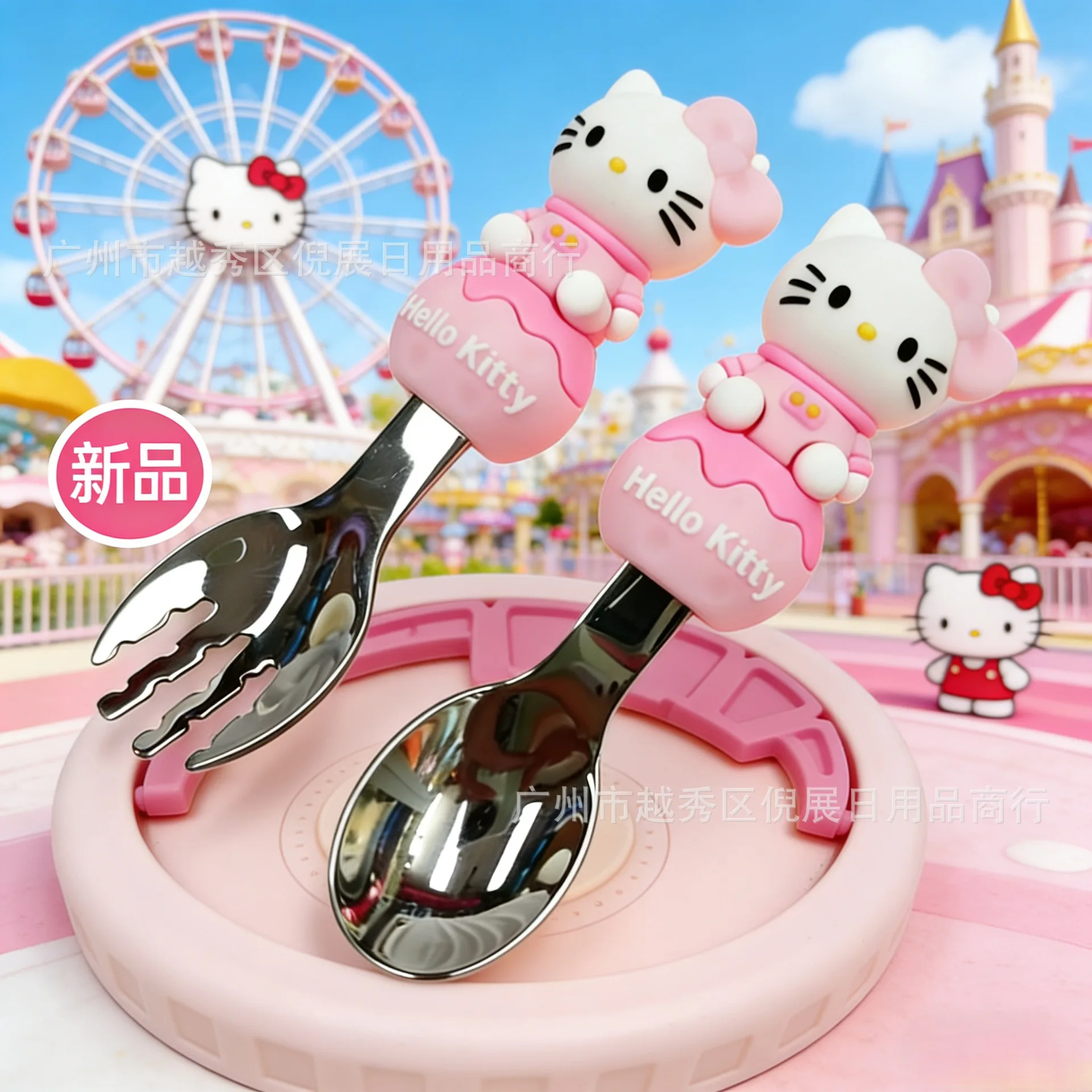 Kuromi ملعقة شوكة 2 قطعة مجموعة لطيف سانريو Pompompurin مرحبا كيتي بلدي ميلودي الفولاذ المقاوم للصدأ الطفل أدوات المائدة لوازم المطبخ #6