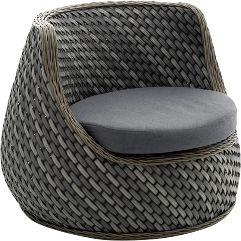 Outdoor sofa anti-rattan fashion designer balcony courtyard garden round lazy sofa