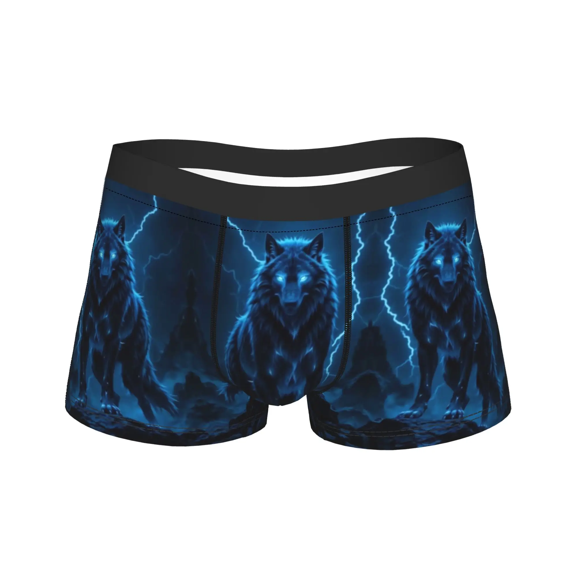 

Men's Fire Wolf Face Boxers Shorts,Suitable Underwear Breathable Panites