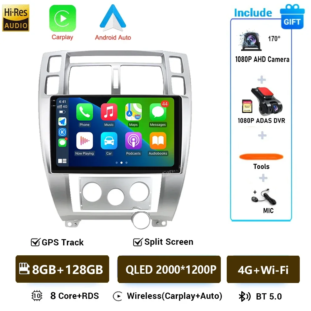 Android 16 Voor Hyundai Tucson 1 2004-2009 LHD 2K QLED Android Autoradio Multimedia Video Player GPS stereo CarPlay