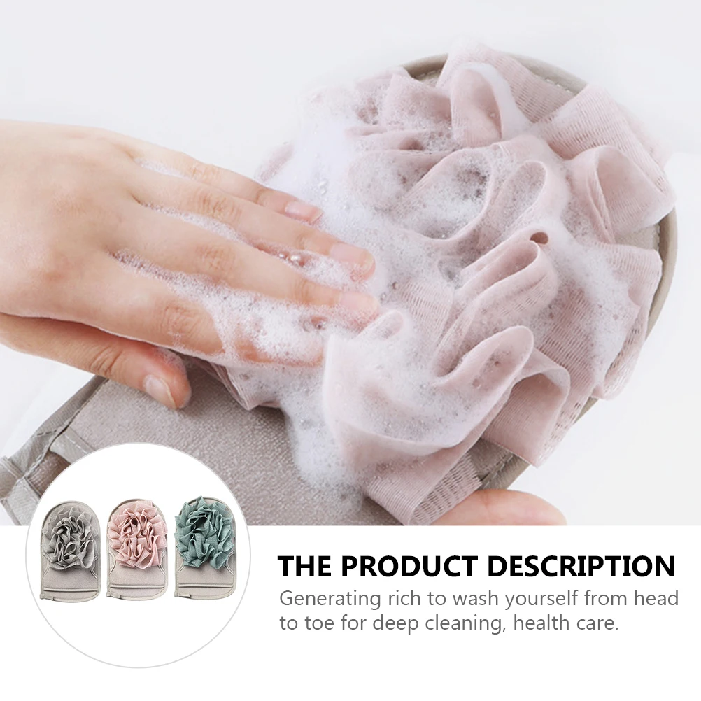 

3pcs Exfoliating Shower Scrubber Sponge Body Scrub Cleanser Deep Clean Reusable Sponge Mitts For Adults Kids Unisex Gift Shower