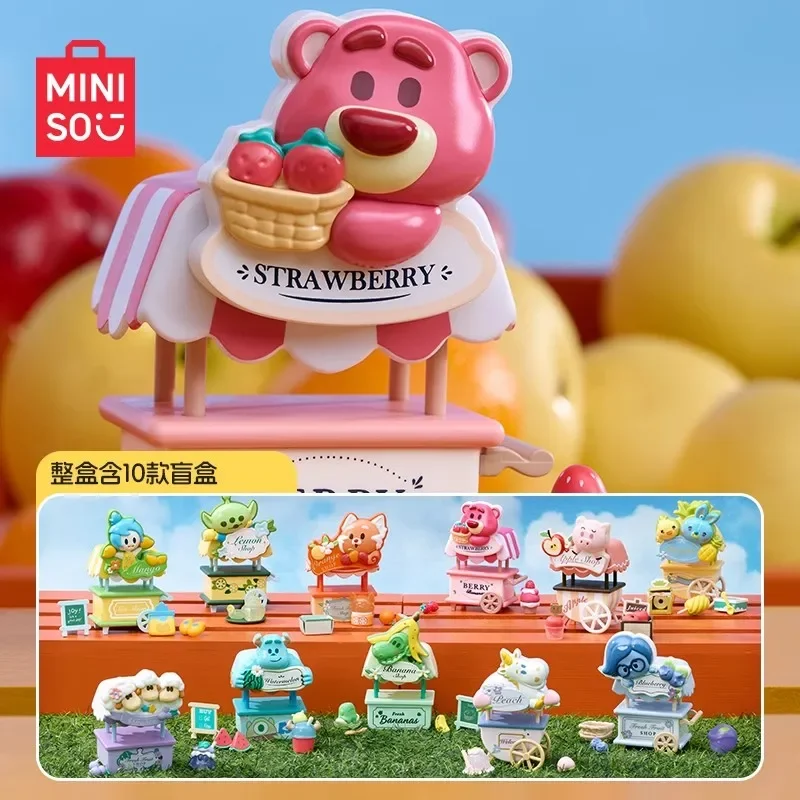 

New Miniso Famous Product Disney Pixar Strawberry Bear Three-Eyed Fruit Market Series Blind Box Figure Trendy Toy Ornament