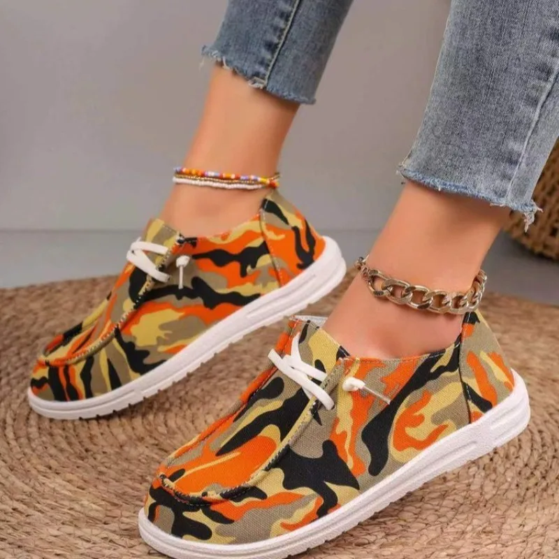 Thick Canvas Woman Flats Slip-on Mujer Zapatillas Ladies Loafers 2022 Autumn New Ultralight Lazy Boat Shoes Casual Sneakers