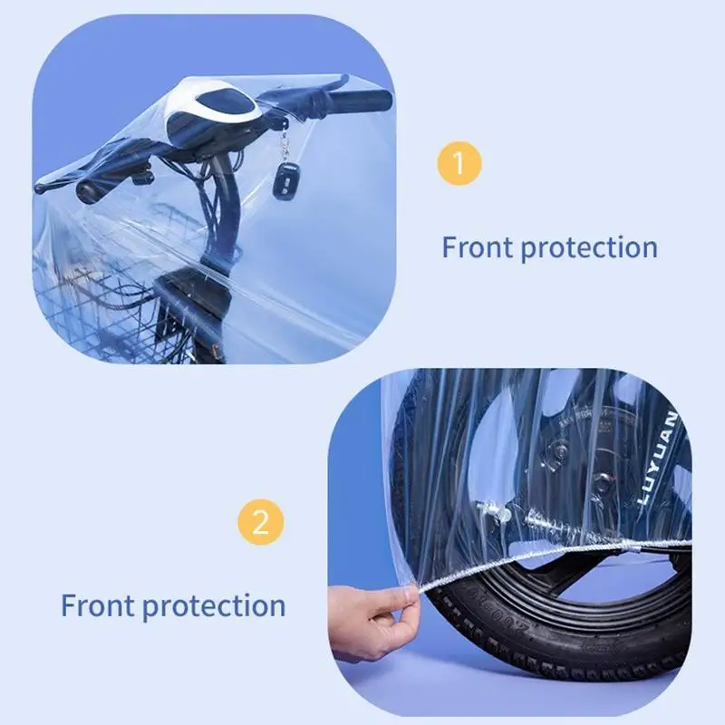 Thick Transparent Motorcycle Cover Outdoor Durable Waterproof Sunproof Dustproof for All Season Protection
