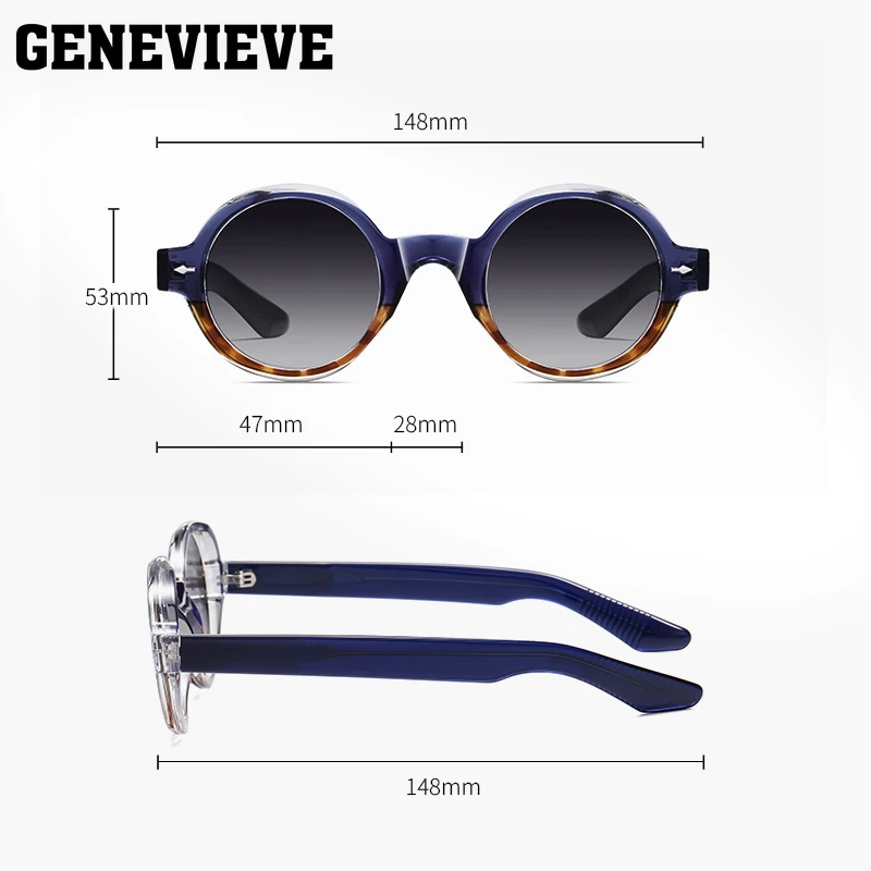 GENEVIEVE Fashion Small Frame Polarized Sunglasses Customizable Anti-blue Light Glasses Photochromic Glasses S31108