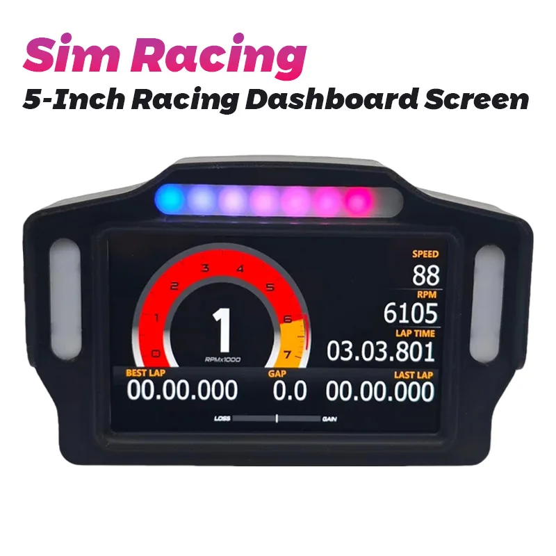 PC Racing Simulatorracing simulator Multi-functional Central Console 5-inch screenHDMI 16 RGB For all SimHub Gauges