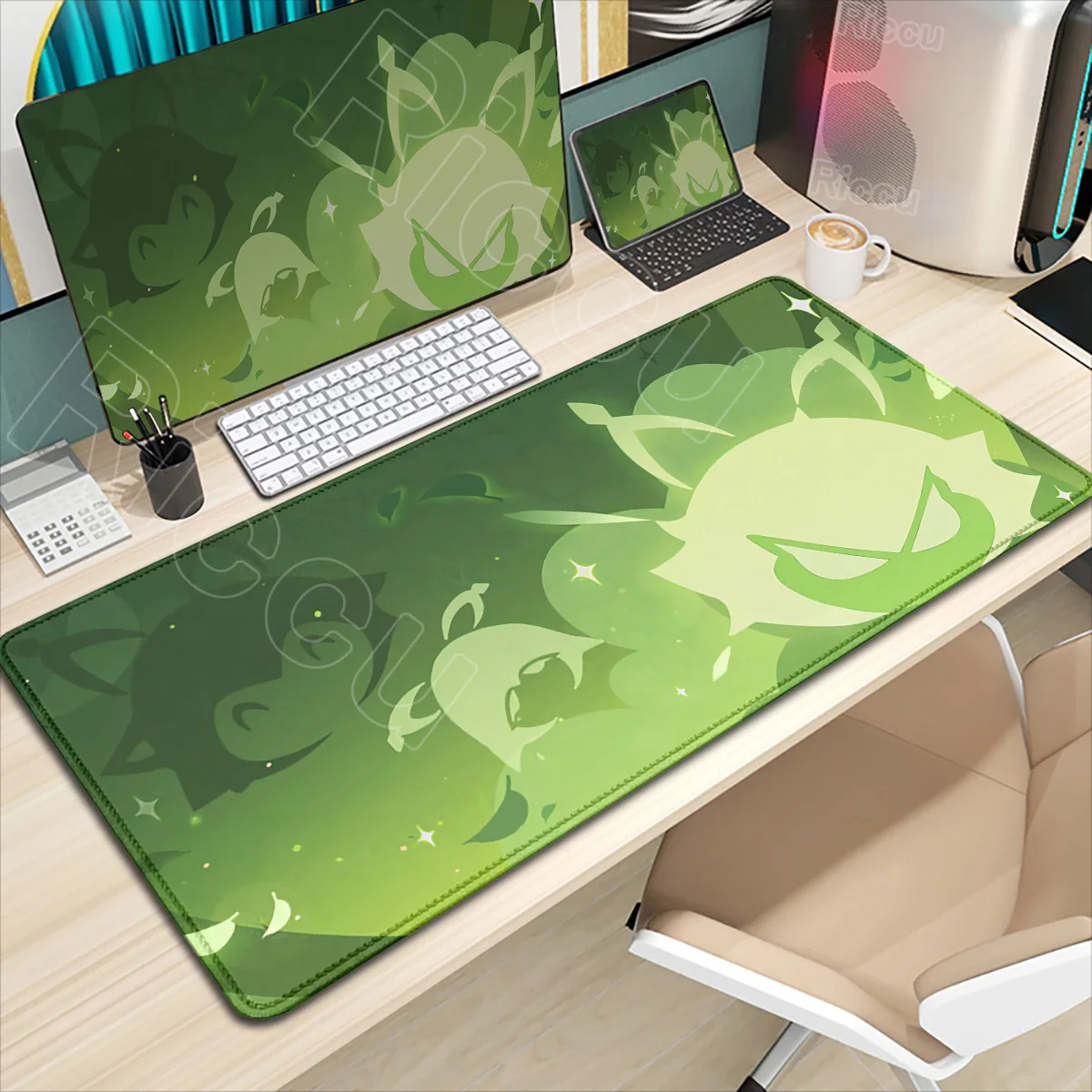 لوحة ماوس ألعاب للكمبيوتر المحمول من Genshin Impact All Sumeru بطباعة عالية الدقة من Nahida Nilou Wanderer مقاس XXL Anime DeskMat