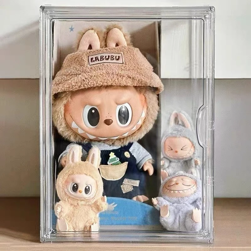 Labubu-expositor de muñecas de algodón, vitrina transparente grande de muñecos de peluche, caja ciega a prueba de polvo, organizador acrílico para LABUBU