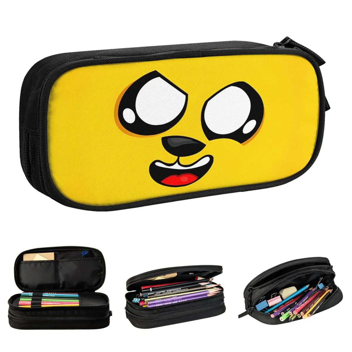 Cute Mike-cracks Face Cartoon Pencil Case Game Pencilcases Pen for Girl Boy Big Capacity Bag School Supplies Gift Stationery