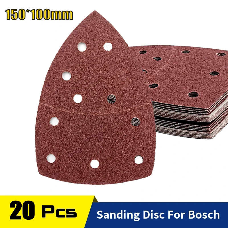 

20pcs 11 Holes Mouse Detail Sander Sandpaper Triangular Sanding Paper for Multi Sander Bosch PSM 160A Detail Palm 40-2000 Grits