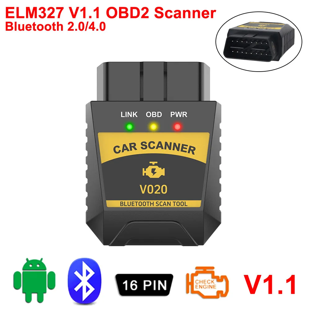 V1.1 Code Reader OBD II Scanner Bluetooth 4.0/2.0 read&clear the fault codes For IOS Android PC OBD2 Car fault Diagnostic Tool