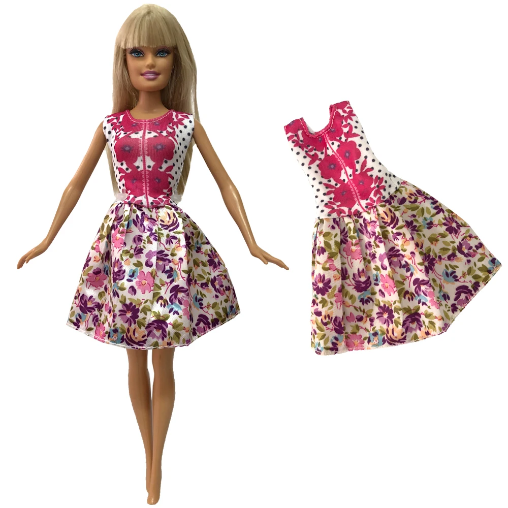 NK Official 1 Pcs Fashion  Doll Dress Party Wear Outfit Tops Pink Skirt Clothes for Barbie Doll Accessories Toys