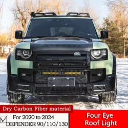 Four Eye Roof Light For 2020 to 2024 DEFENDER 90/110/130 Modification  Black Knight Front Roof Four LED Lamps Spoiler