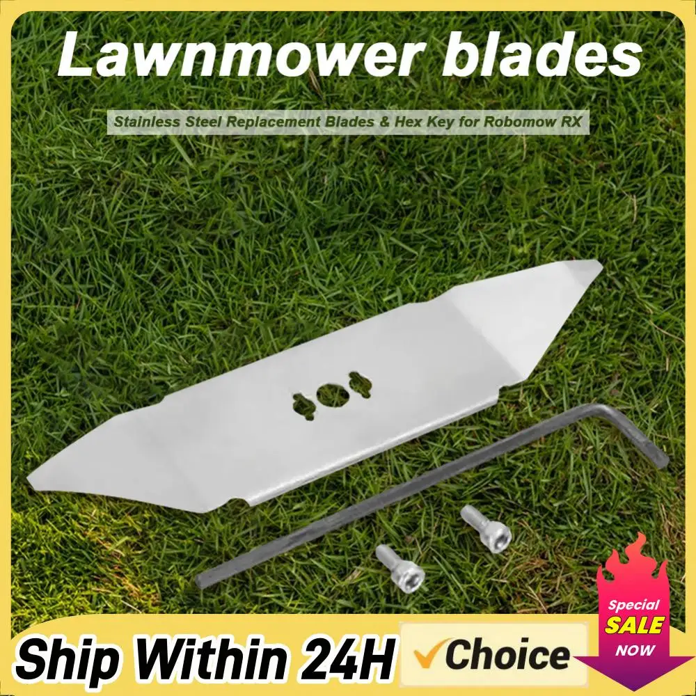 Stainless Steel Garden Lawn Mower Accessories with Hex Key Replacement Blades for Robomow RX Lawn Mower