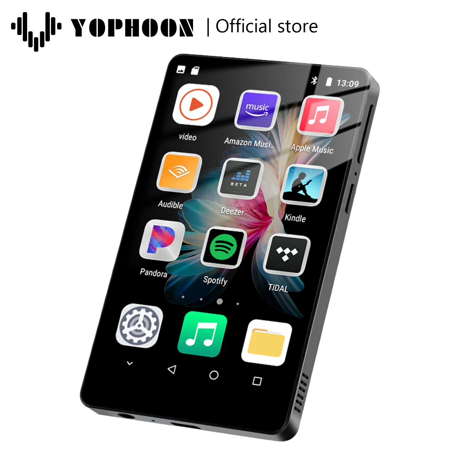 

MP3-плеер Yophoon с Bluetooth и Wi-Fi, звуком Hi-Fi без потерь, 4-дюймовый сенсорный экран 1080P HD-видео MP4-плеер с Spotify