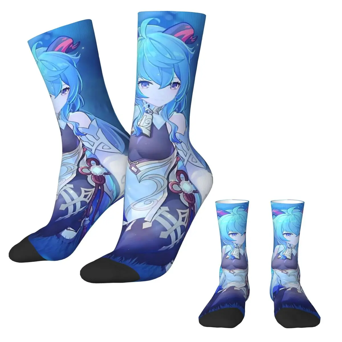 Genshin Impact Socks Anime Ganyu Funny Stockings Female Comfortable Climbing Socks Autumn Custom Anti Skid Socks