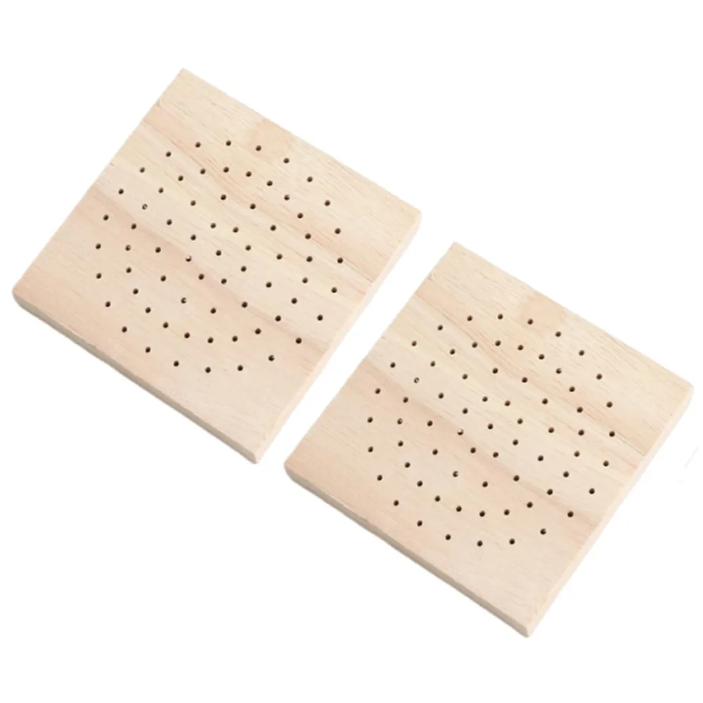 

2Pcs 61/81 Hole Wooden Polishing Head Storage Board Square Save Space Nail Drill Bit Display Base Portable Creativity